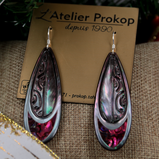 earrings abalone polynesian nacre by Prokop Tahiti