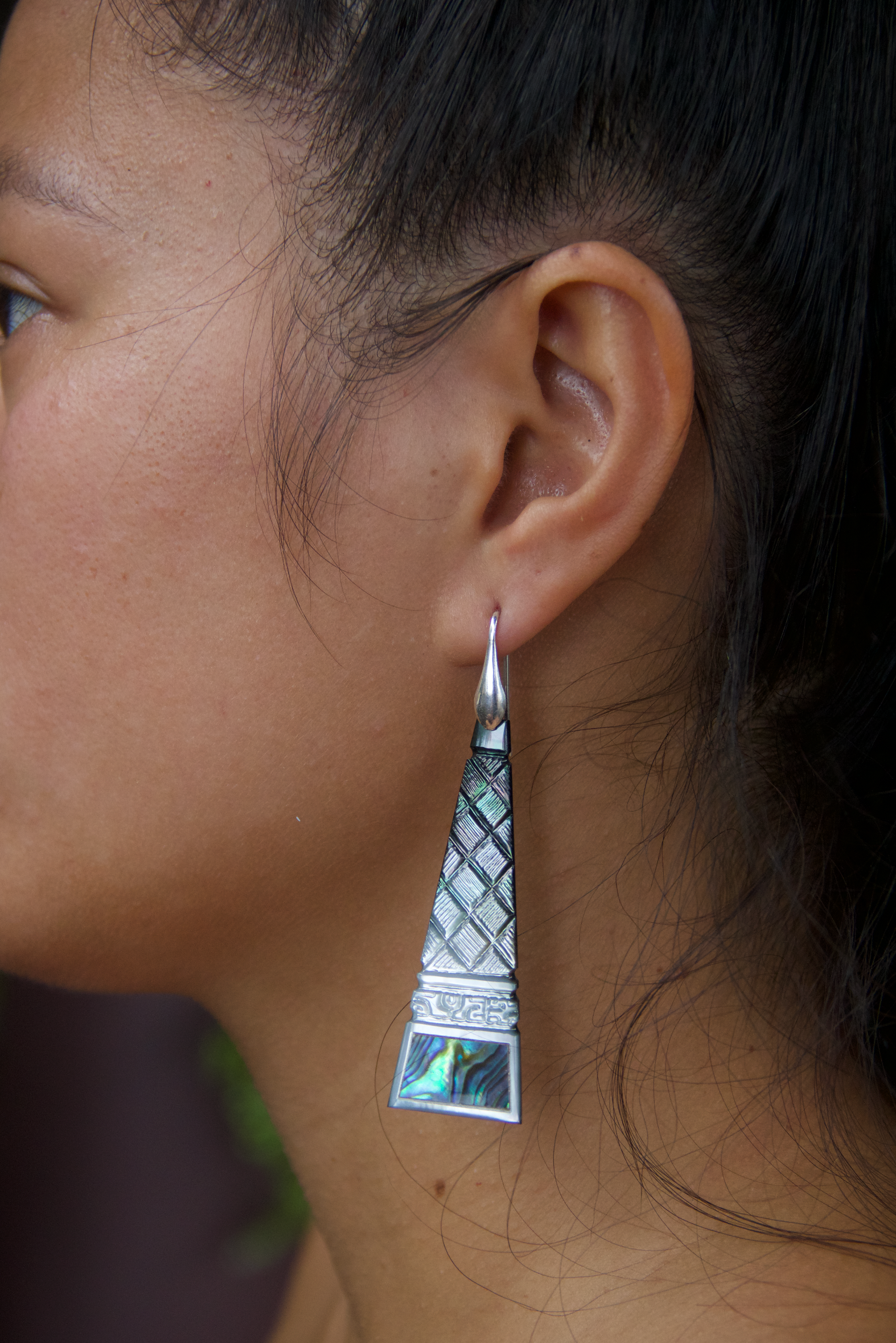 earrings abalone polynesian designs and nacre by Prokop Tahiti